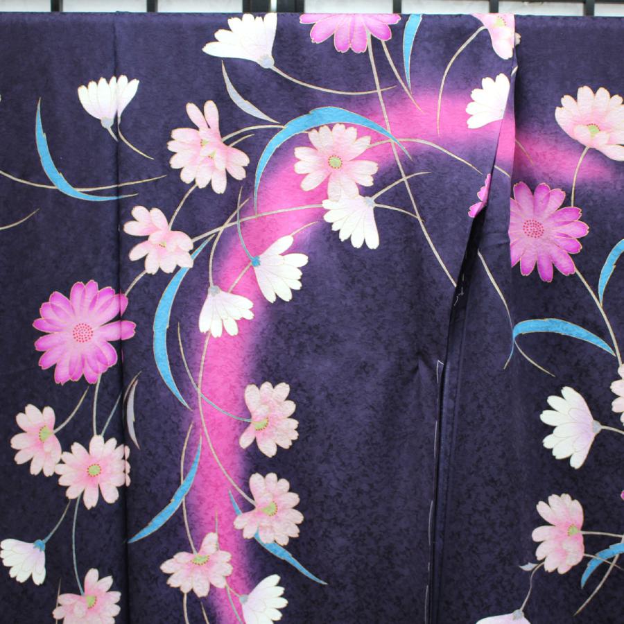 ブランド振袖 仮絵羽 Blythe 京友禅 金彩 刺繍 正絹 未仕立て品 八掛付