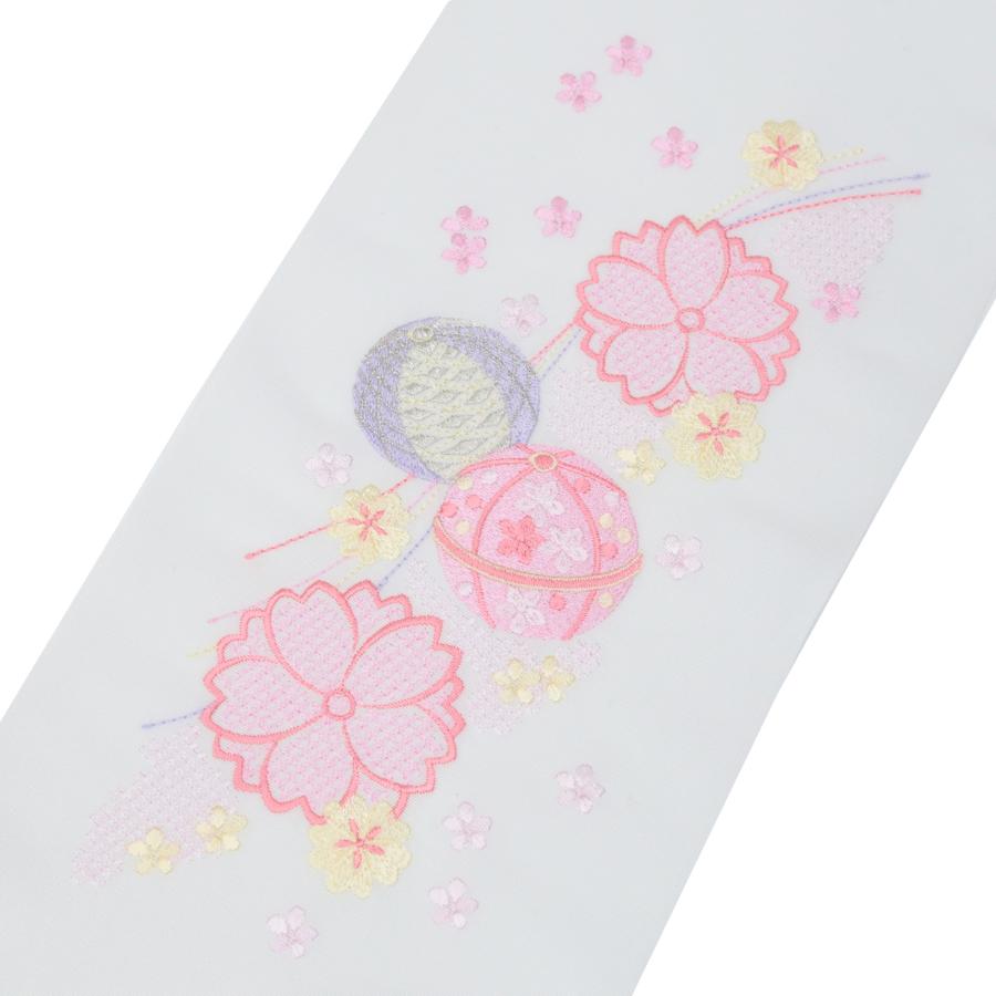 半衿 刺繍 振袖 袴 長襦袢 半襟 ピンク 刺繍半襟 刺繍衿 白 花柄 手鞠