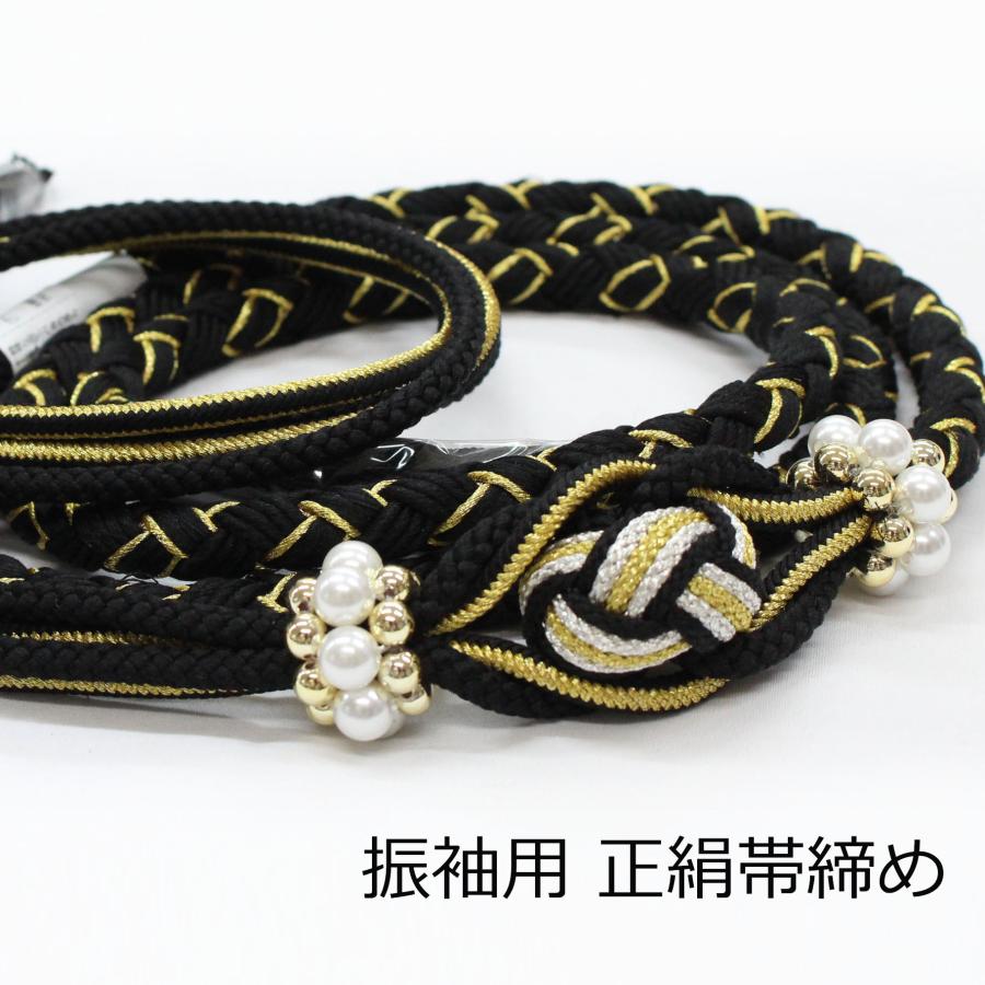 512y6☆袋帯 金糸 ラメ糸 束ね熨斗 黒 ゴールド☆美品 振袖 成人式