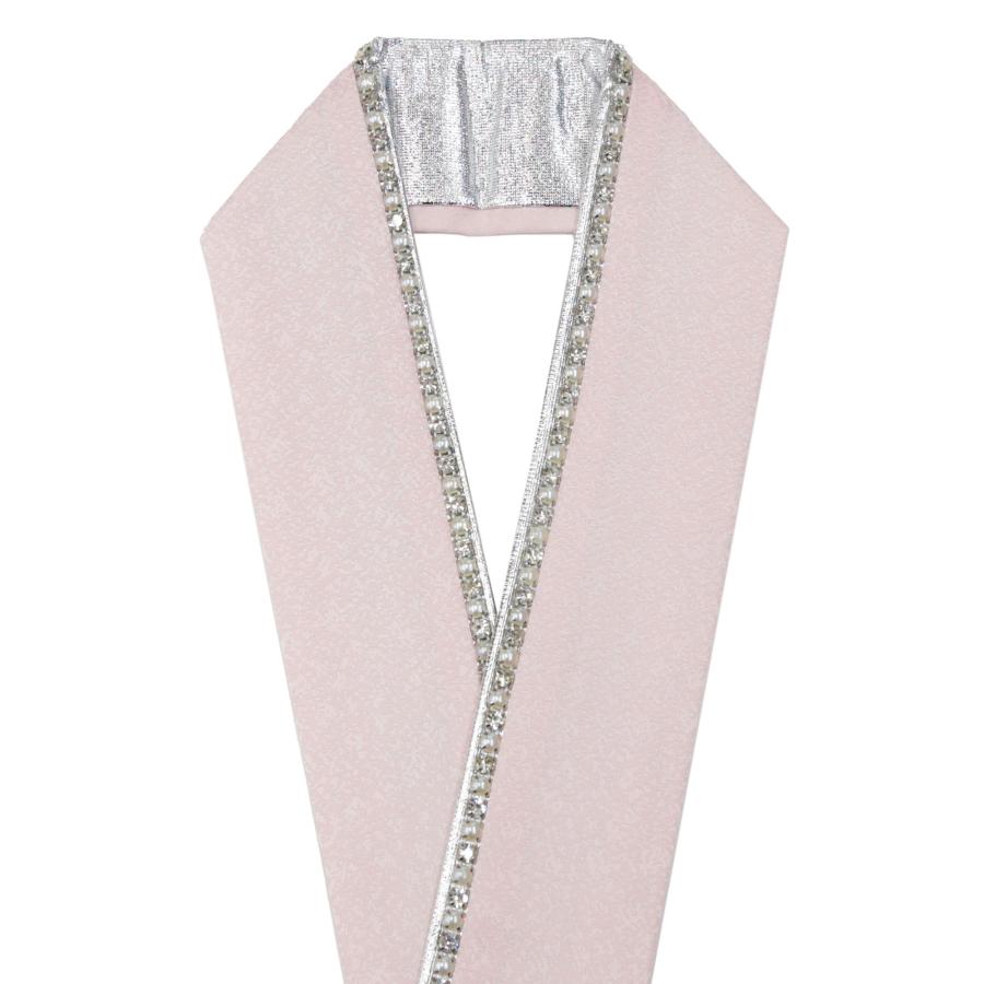 重ね衿 ラインストーン付き パール 重ね襟 振袖 袴 伊達襟 薄ピンク