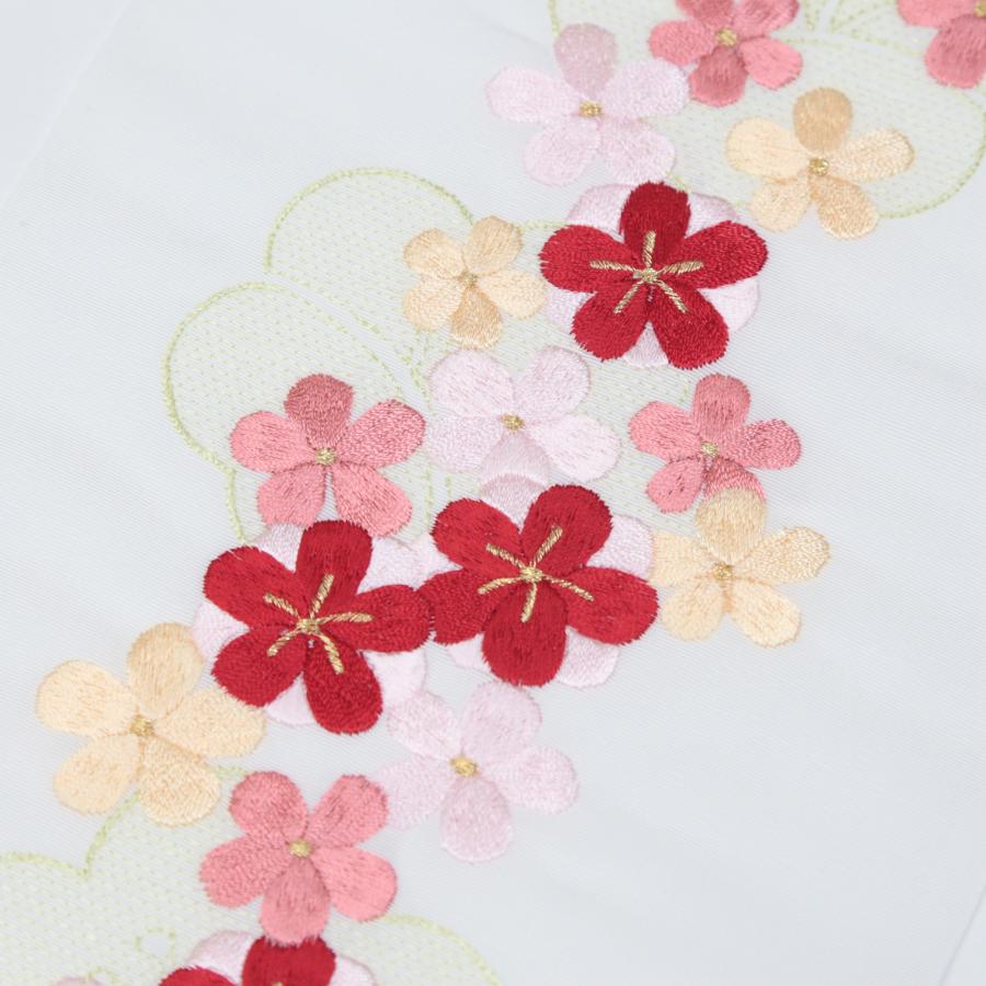 半衿 刺繍 振袖 袴 半襟 赤 ピンク 刺繍半襟 刺繍衿 白 花柄