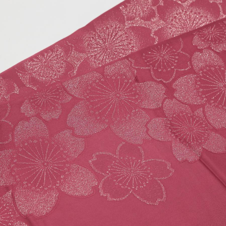 帯揚げ 振袖用 紫 赤紫 マゼンタ 桜 銀糸 正絹 絹100％ 丹後ちりめん おびあげ セミフォーマル カジュアル 成人式 晴れ着