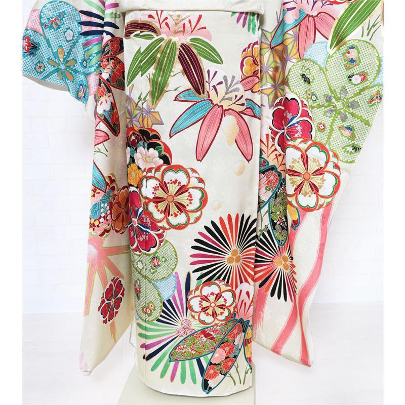 振袖フルセット、正絹比翼仕立て振袖セット、成人式、帯揚げ、帯締め、袋帯T 振袖袋帯帯揚げ帯締めセットゴールド/グレー