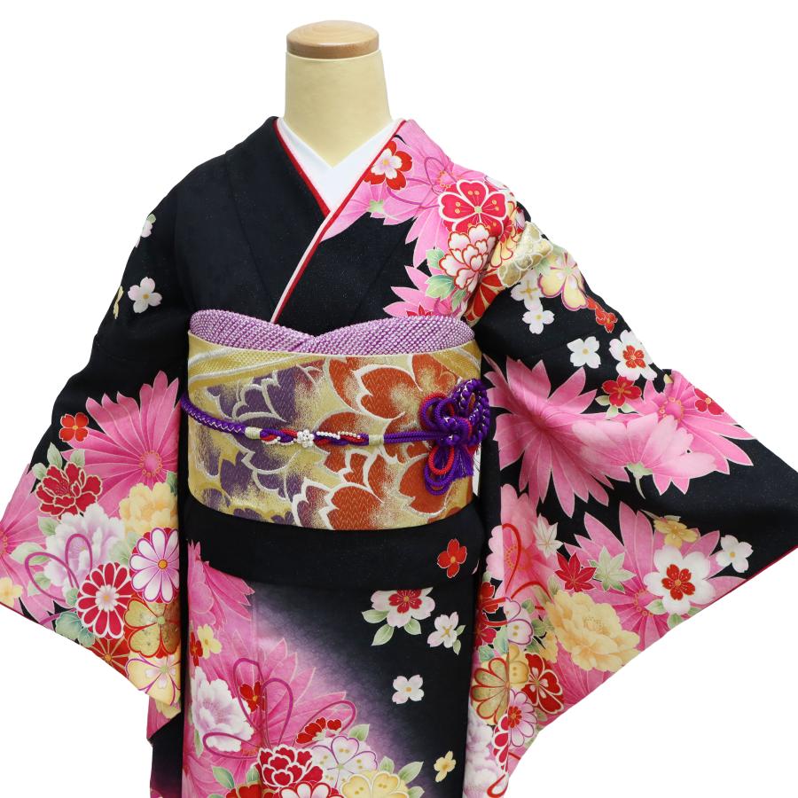 振袖 中古 一式セット 販売品 成人式 結婚式 正絹 美品 小物 袋帯付き