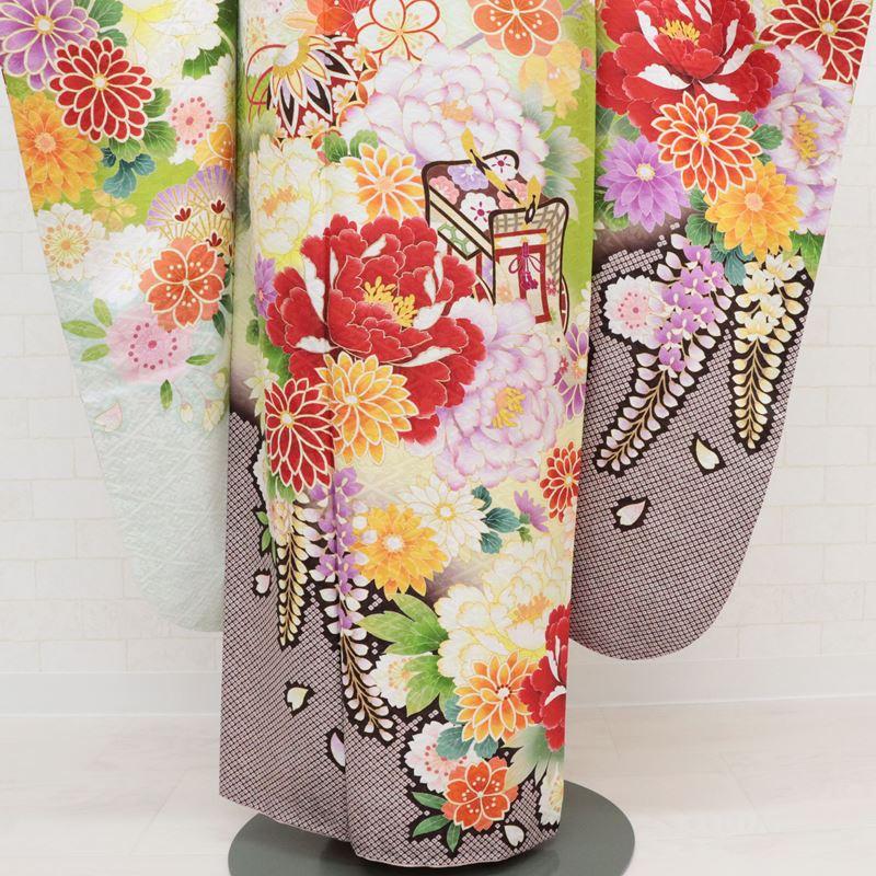 振袖 中古 正絹 格安 安い 美品 リサイクル 黄緑 ひわ色 古典 振袖 中古 正絹 格安 安い 美品 リサイクル 黄緑 ひわ色 古典