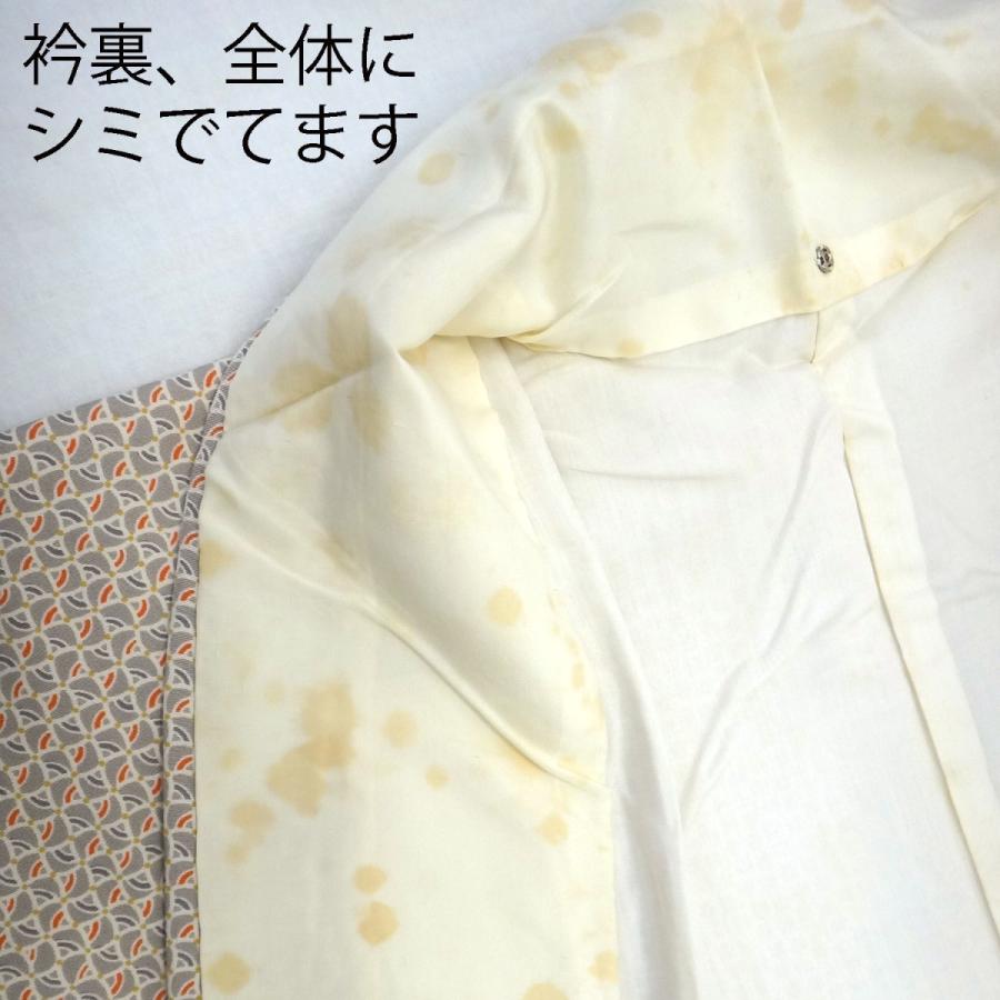 ☆中古品☆小物　単品　正絹　のりちらし　小紋KM-025-25 小紋 中古 正絹 格安 安い 美品 リサイクル 仕立て上がり 晴れ着 着物