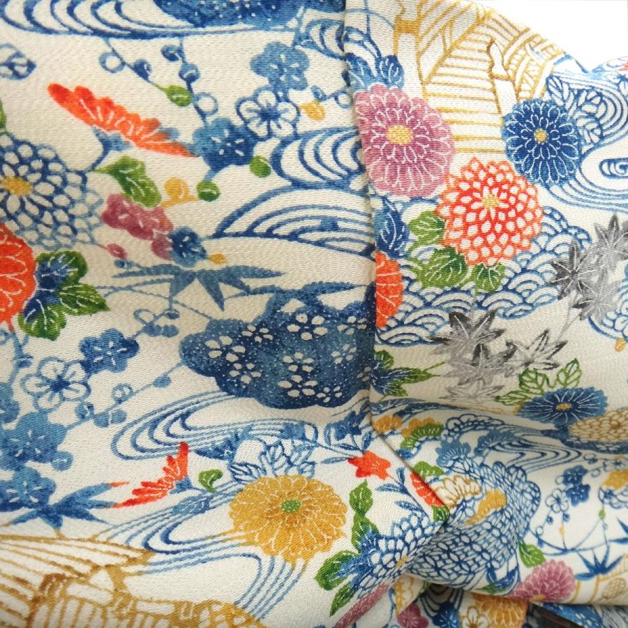 BY5400 未使用品　小紋　着物　正絹　おしゃれ着　灰緑水色　花 楽天市場】【新古品】 夏物 小紋 薄物 着物 正絹 絽 五泉 黒