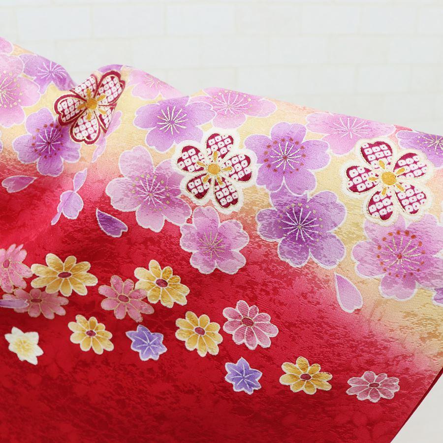 振袖 中古 フルセット 正絹 一式 格安 美品 リサイクル 赤 ヒップ