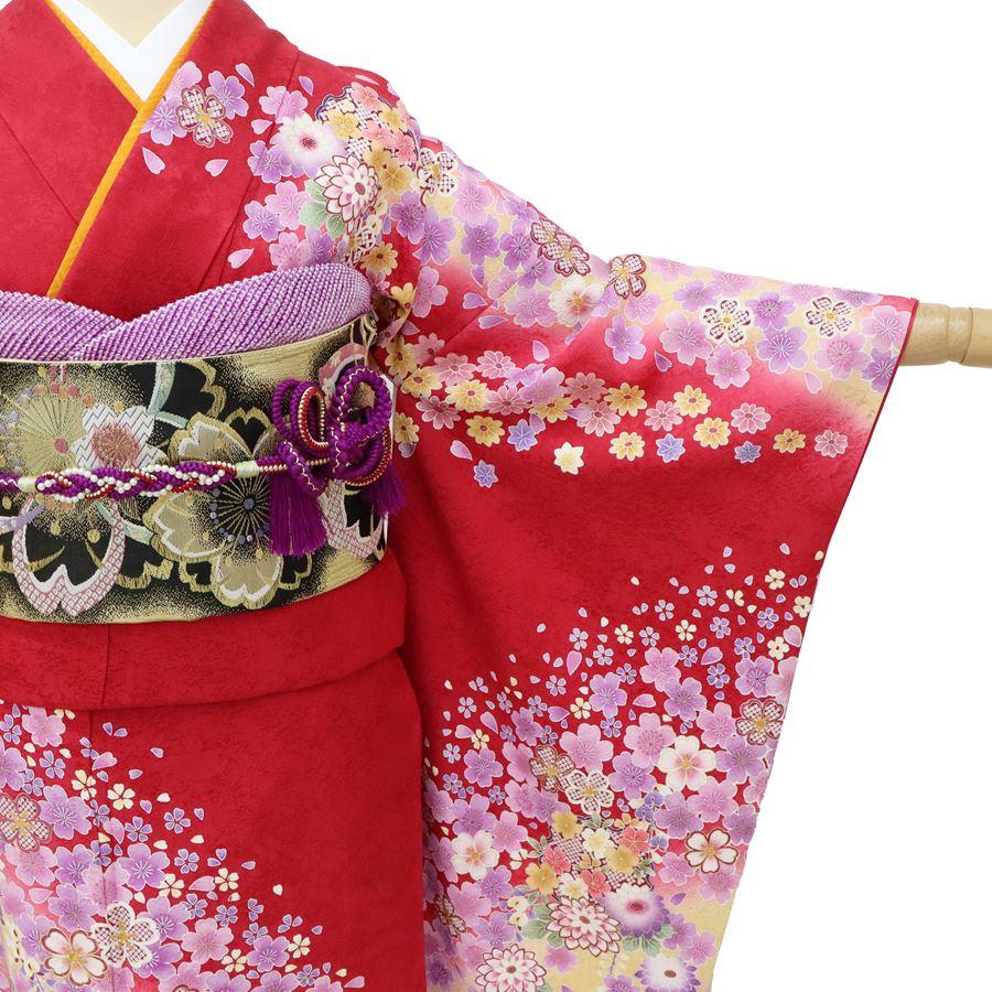 振袖 中古 フルセット 正絹 一式 格安 美品 リサイクル 赤 ヒップ