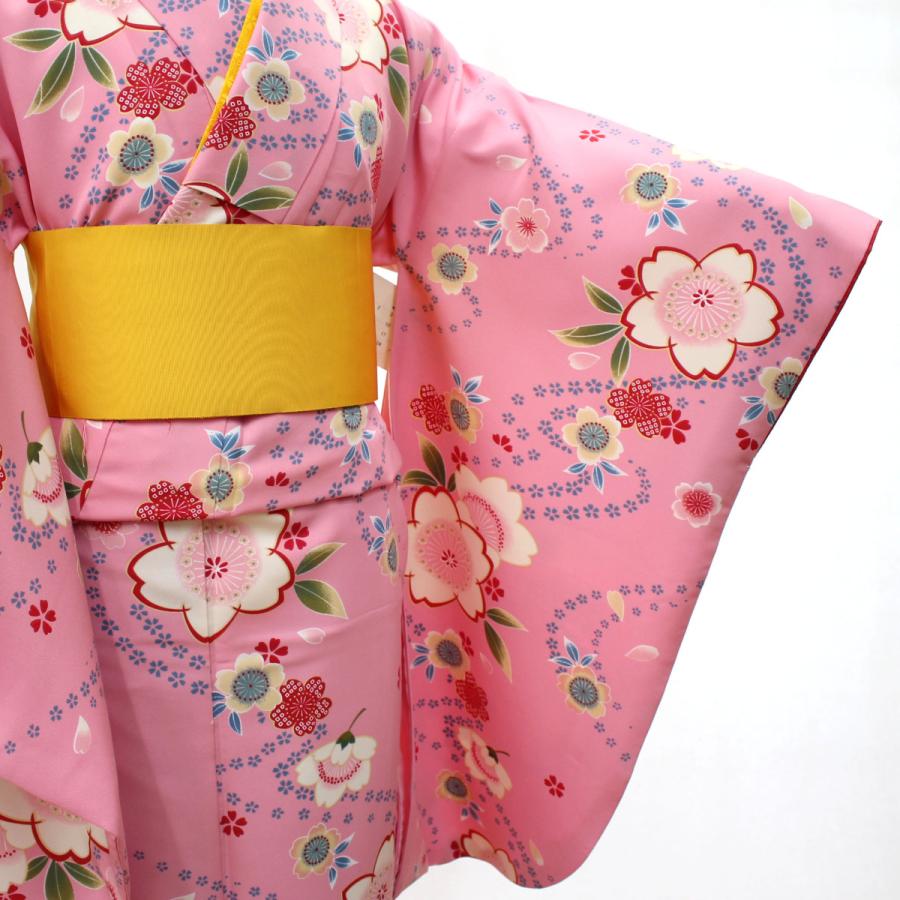 袴 小振袖 ピンク 卒業袴/特別販売/ピンク小夜桜の小振袖/紺黒二色ボカシの袴/6423/12811