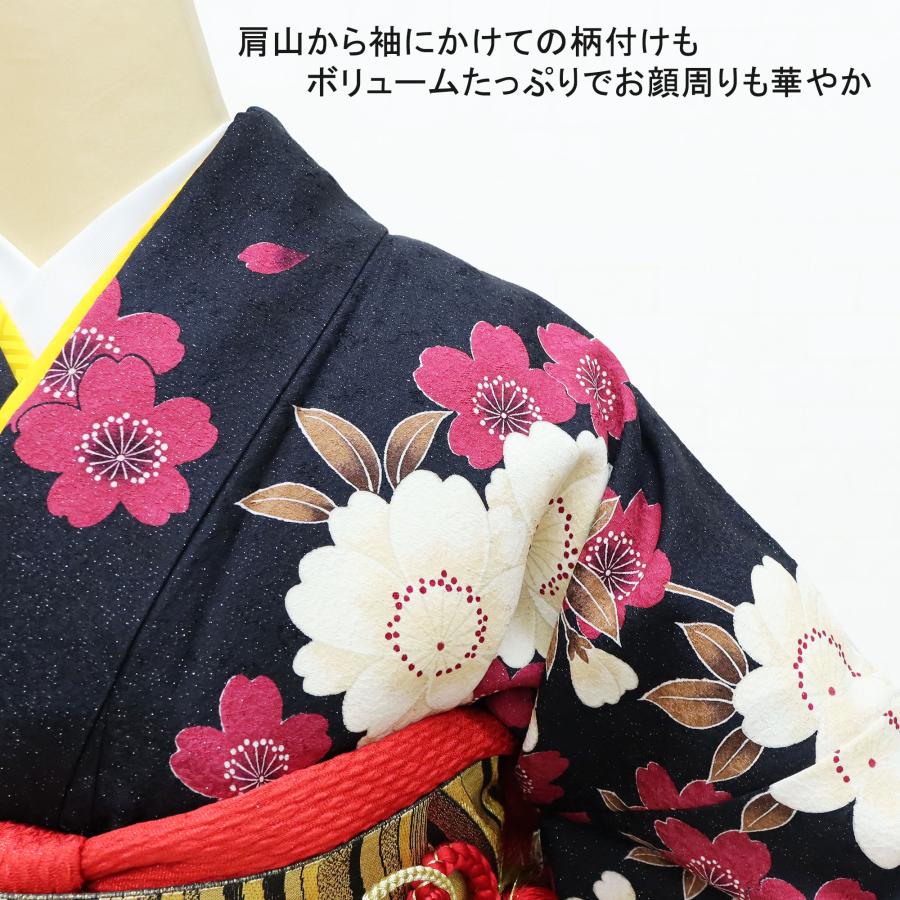 振袖 フルセット 中古品販売 トールサイズ 黒 古典 和モダン ぼかし