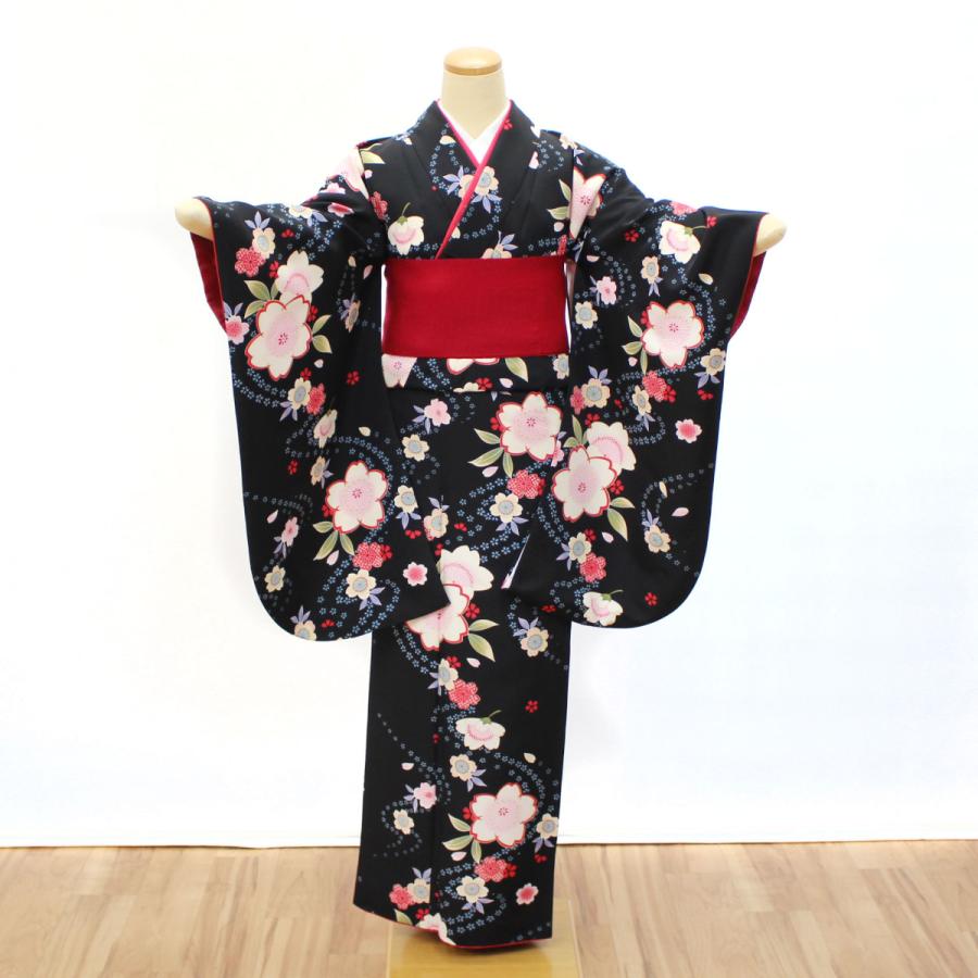 ◎mk-0959　　二尺袖　小振袖　着物単品　洗える着物　中古品　　11-10 袴用きもの 二尺袖 小振袖 中古 単品 リサイクル 格安 美品 仕立て