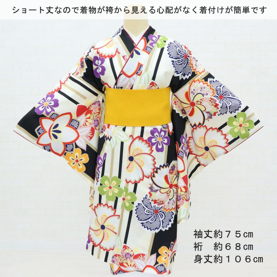 袴用きもの 二尺袖 着物 小振袖 中古 単品 リサイクル 格安 美品