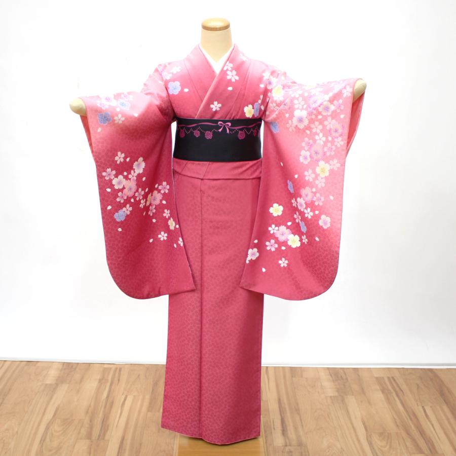 袴用きもの 二尺袖 着物 小振袖 中古 単品 リサイクル 格安 美品