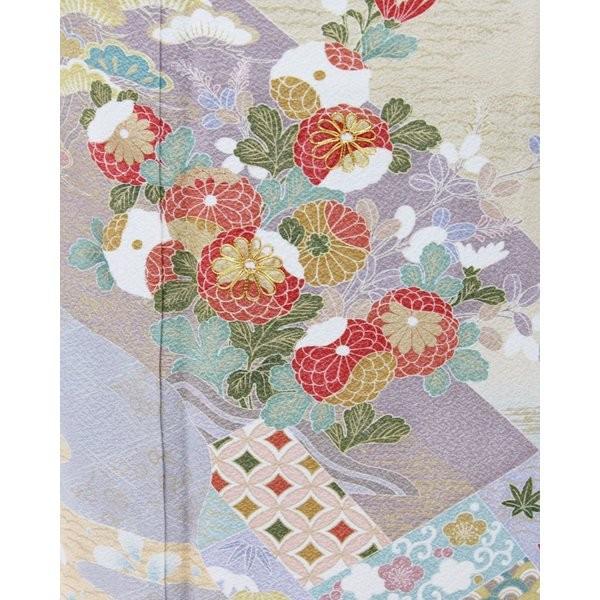 訪問着 着物 レンタル フルセット ベージュ/ピンク クリーム色 花 入学