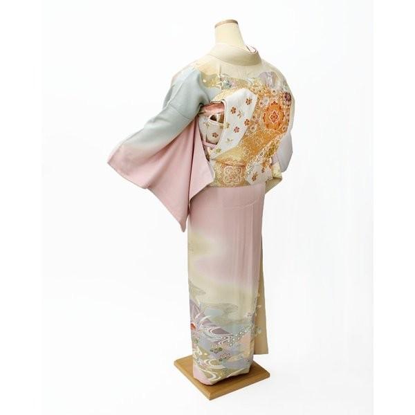 訪問着 着物 レンタル フルセット ベージュ/ピンク クリーム色 花 入学