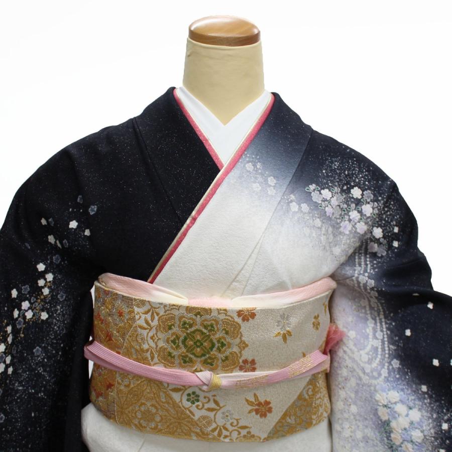 着物 レンタル 訪問着 正絹 フルセット 黒白 辻が花 個性的 着物 レンタル 訪問着 正絹 フルセット 黒白 辻が花 個性的