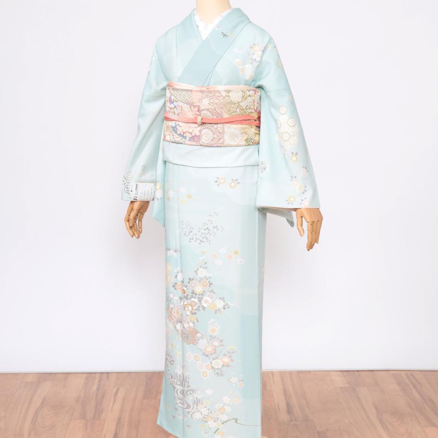 訪問着　フルセット　着物　正絹　友禅　トールサイズ　お祝い　結婚式　花　J8 訪問着レンタル高身長トールサイズ（170cm前後）卒業式、入学式