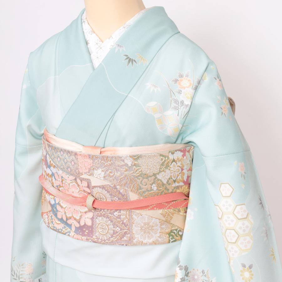 訪問着 レンタル 大きいサイズ フルセット トールサイズ 水色