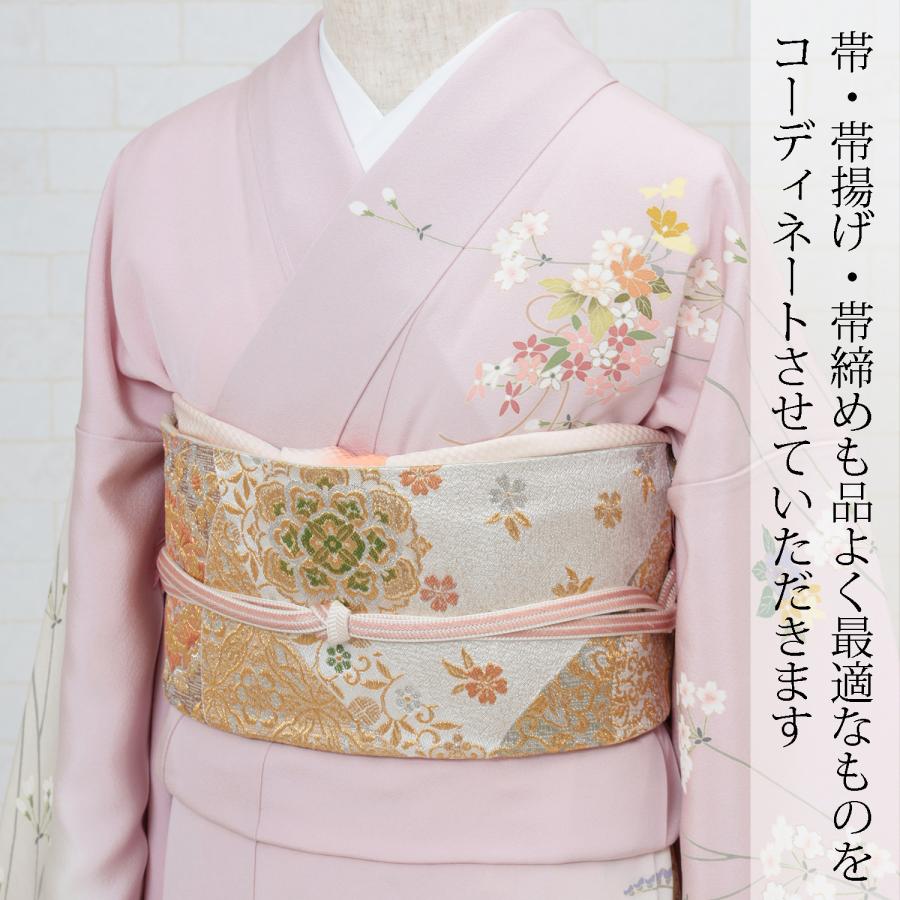 訪問着 レンタル 正絹 京友禅 ピンク撫子色 草花 着物 七五三 お 訪問着 レンタル 正絹 京友禅 ピンク撫子色 草花 着物 七五三 お