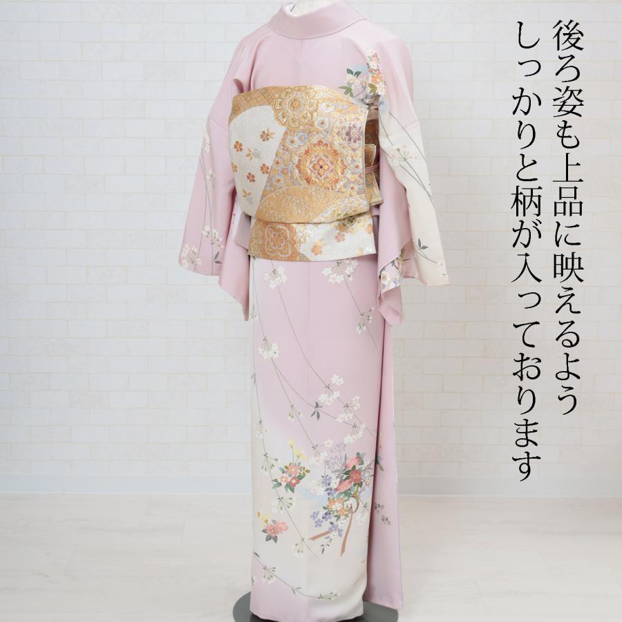 訪問着 レンタル 正絹 京友禅 ピンク撫子色 草花 着物 七五三 お 訪問着 レンタル 正絹 京友禅 ピンク撫子色 草花 着物 七五三 お