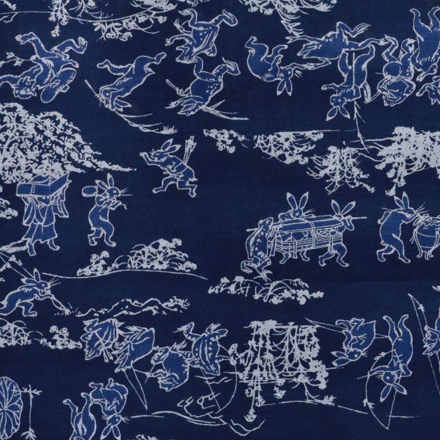 2026年新入荷 井登美 浴衣 反物 レディース ゆかた 生地 鳥獣戯画 紺