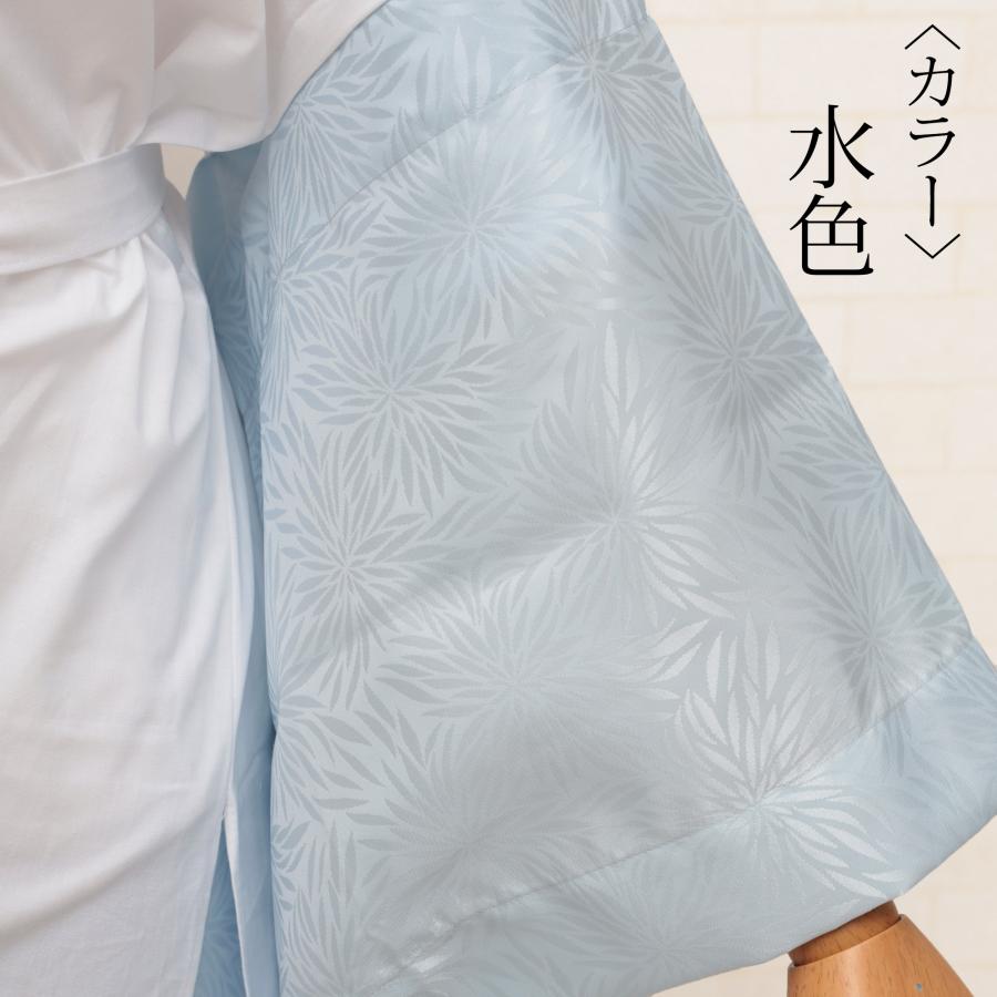 長襦袢 洗える 二部式 日本製 井登美 お洒落 色つき LL 大きいサイズ 半襦袢 裾除け セット レディース 女性用 単衣/袷用 むじな菊 地柄 ライトグレー/水色
