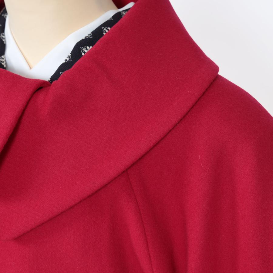 和装コート ロング 防寒 カシミア混 着物用コート 赤 お洒落衿 和装コート ロング 防寒 カシミア混 着物用コート 赤 お洒落衿