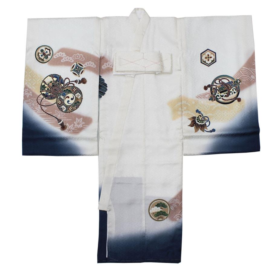 【美品】逸品　高級刺繍　正絹　初着　宝船 お宮参り 着物 男の子 産着 初着 白 鷹 タカ 宝船 正絹 高級 のしめ