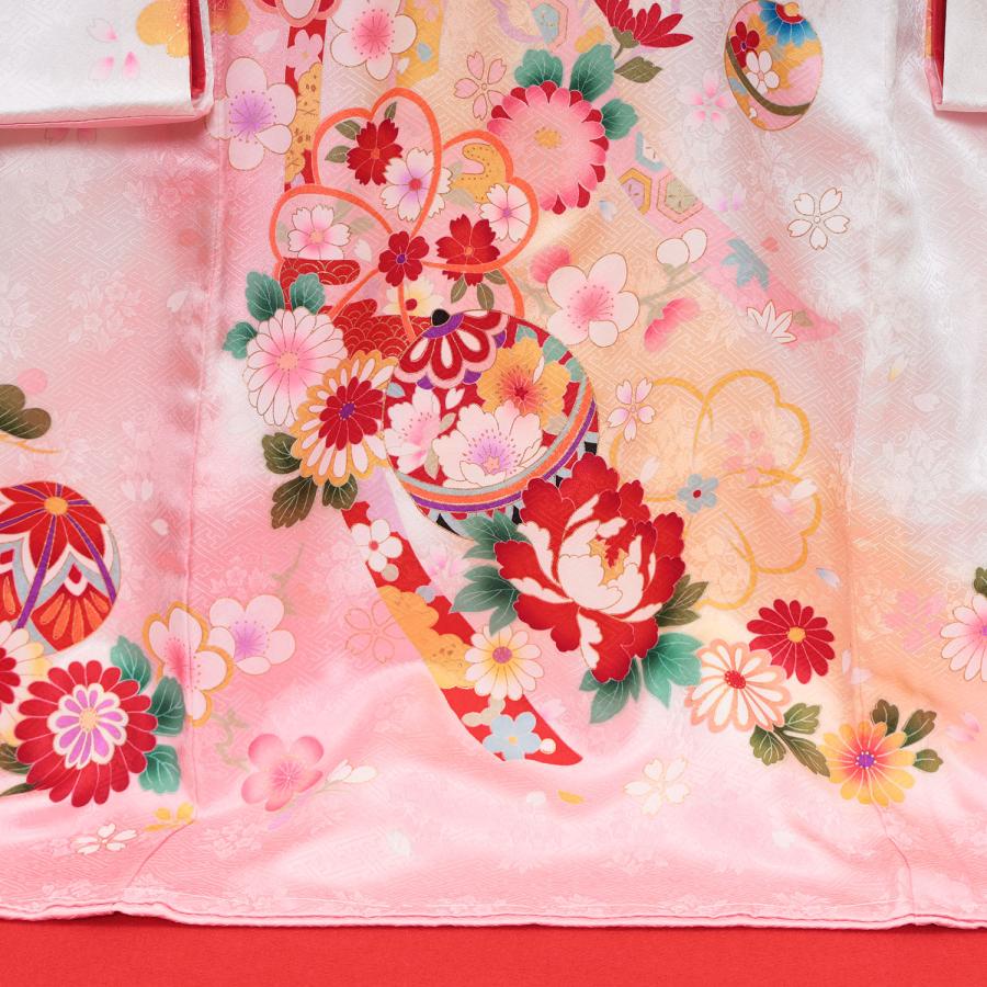 お宮参り 着物 女の子 産着 赤ちゃん 白 ホワイト 手毬 牡丹 花 華やか 可愛い 豪華 正絹 初着 熨斗目 高級 呉服店 七五三 百日参り 衣装 長襦袢付き ベビー、キッズ、マタニティ ベビー服、シューズ 着物、セレモニードレス