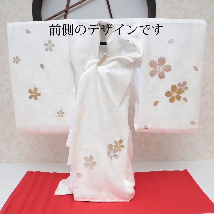 産着　女の子　女の子　金彩　正絹　ポリエステル　鶴　手鞠　花柄　しつけ糸お宮参り お宮参り 着物 女の子 産着 赤ちゃん 赤 レッド 金彩 花 牡丹 手毬