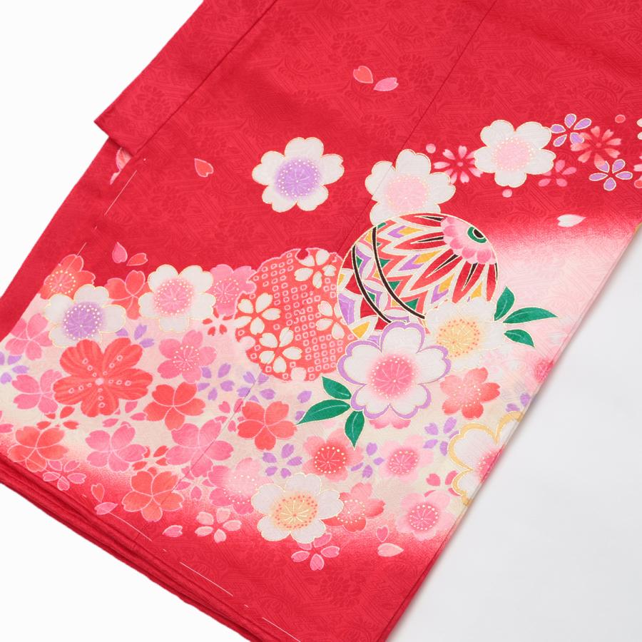 お宮参り 着物 産着 赤ちゃん 女 女の子 女児 初着 祝い着 赤 桜鼓