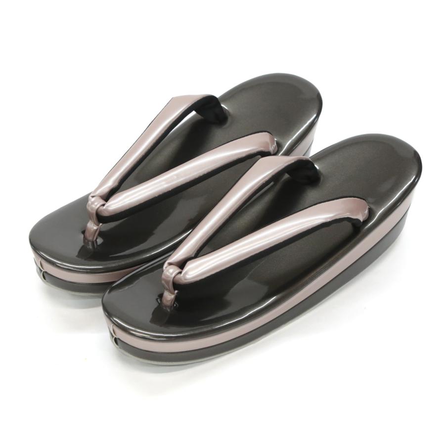 振袖用 草履 バッグ セット くすみピンク ダークグレー 無地 成人式