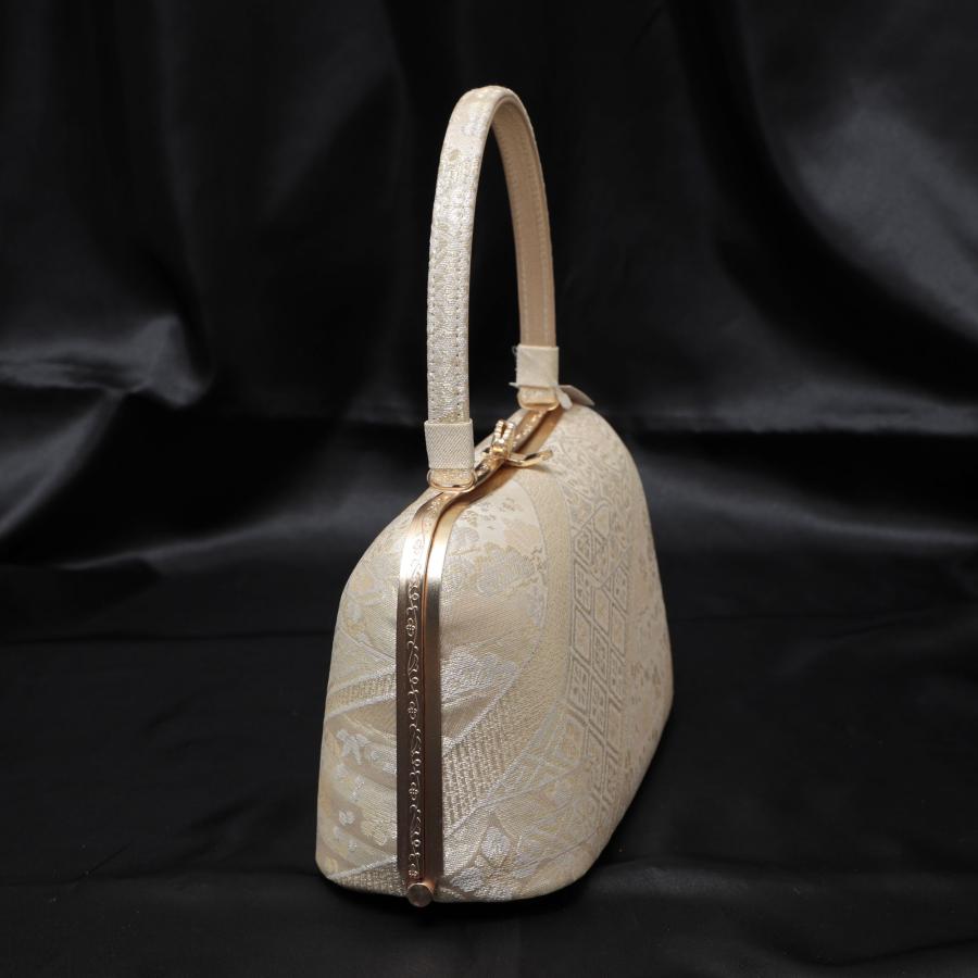 紗織 草履バッグセット 留袖 訪問着 フォーマル 草履 23.5-24.5cm レディース 痛くない 日本製 Lサイズ バッグ ゴールド 金 帯地 厚底 礼装の画像