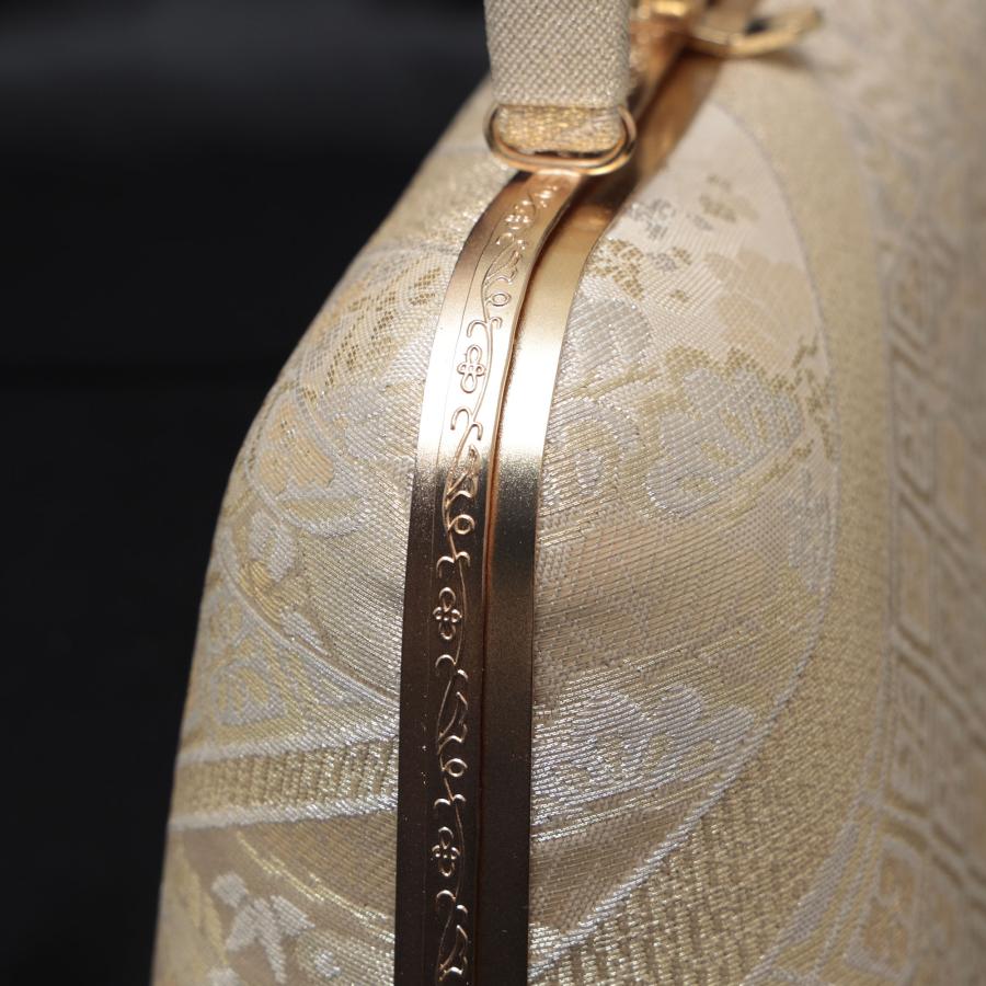 紗織 草履バッグセット 留袖 訪問着 フォーマル 草履 23.5-24.5cm レディース 痛くない 日本製 Lサイズ バッグ ゴールド 金 帯地 厚底 礼装の画像