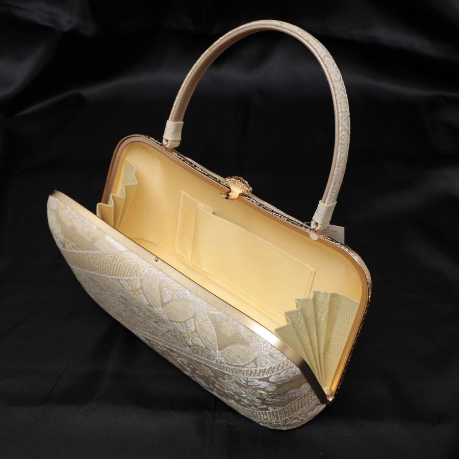 紗織 草履バッグセット 留袖 訪問着 フォーマル 草履 23.5-24.5cm レディース 痛くない 日本製 Lサイズ バッグ ゴールド 金 帯地 厚底 礼装の画像