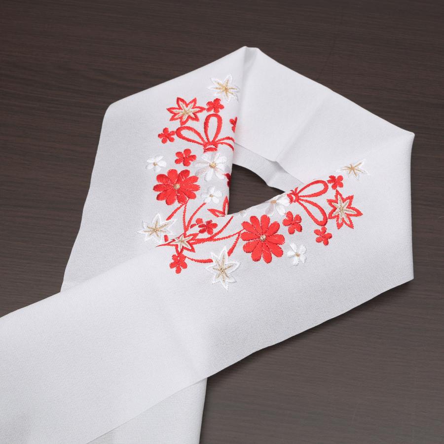 刺繍半襟 子供用 長襦袢 半衿 刺繍 七五三 3歳 7歳 刺繍衿 白 赤 梅 桜