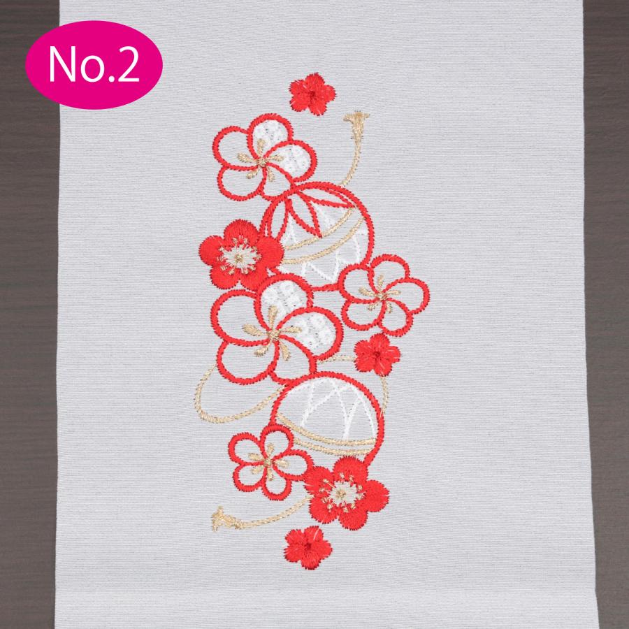 刺繍半襟 子供用 長襦袢 半衿 刺繍 七五三 3歳 7歳 刺繍衿 白 赤 梅 桜