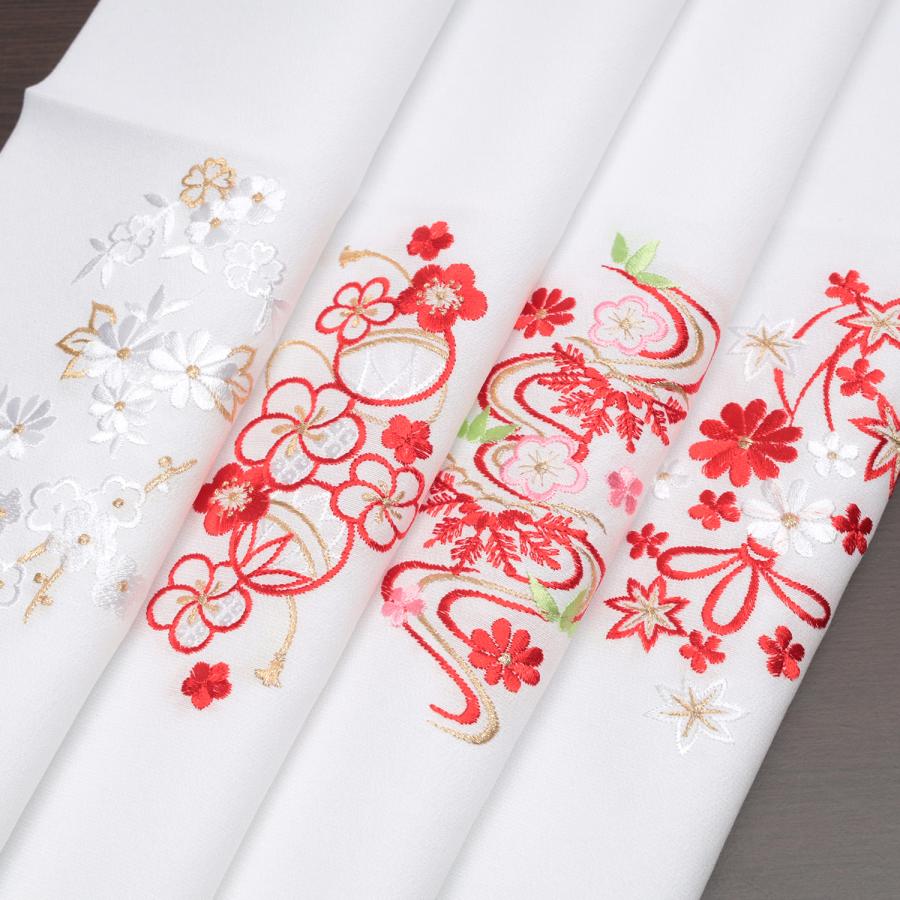 刺繍半襟 子供用 長襦袢 半衿 刺繍 七五三 3歳 7歳 刺繍衿 白 赤 梅 桜