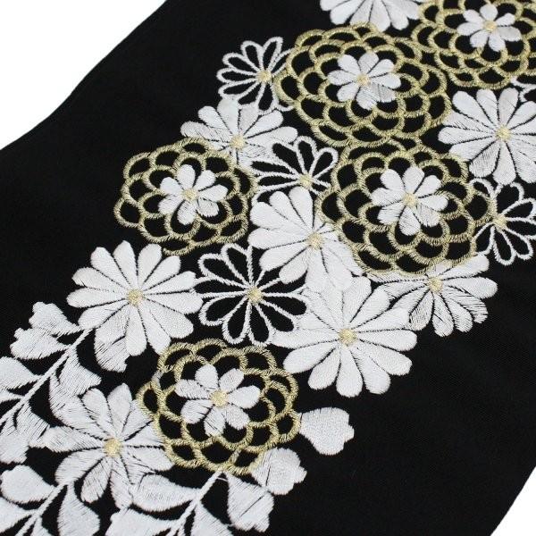 送料無料 半衿 刺繍 振袖 半襟 袴 菊 下がり藤 成人式 卒業式 結婚式