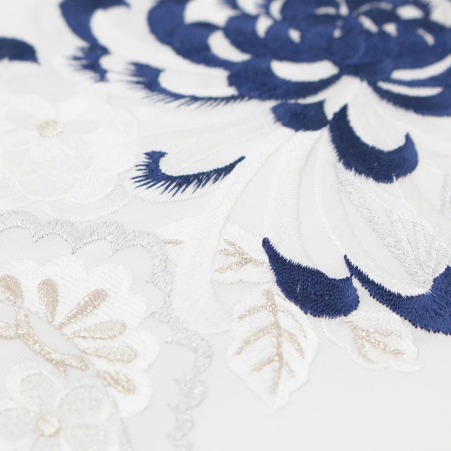 半衿 刺繍 半襟 白 紺 ネイビー 乱菊 振袖 成人式 袴 卒業式 長襦袢 衿