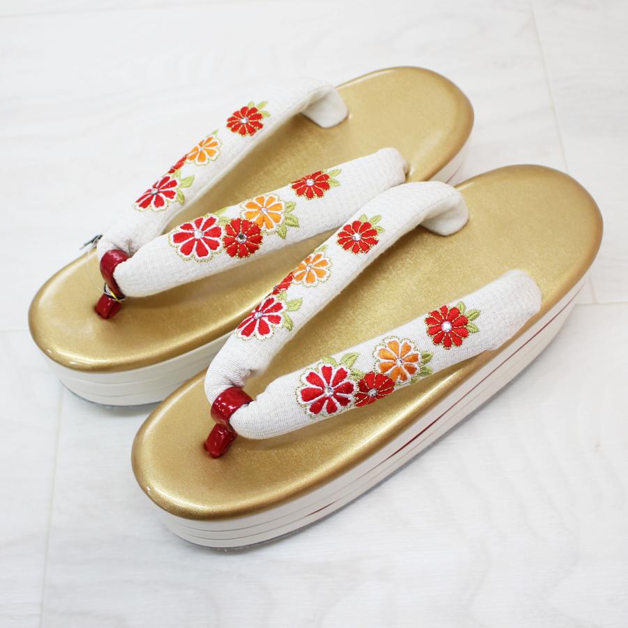 草履 厚底草履 振袖 袴 成人式 卒業式 yumi yumi 桂由美 YUMI KATSURA 白 金 厚底 三段 太鼻緒 フリーサイズ レディース 女性用 着物 和装 履物 |  | 08