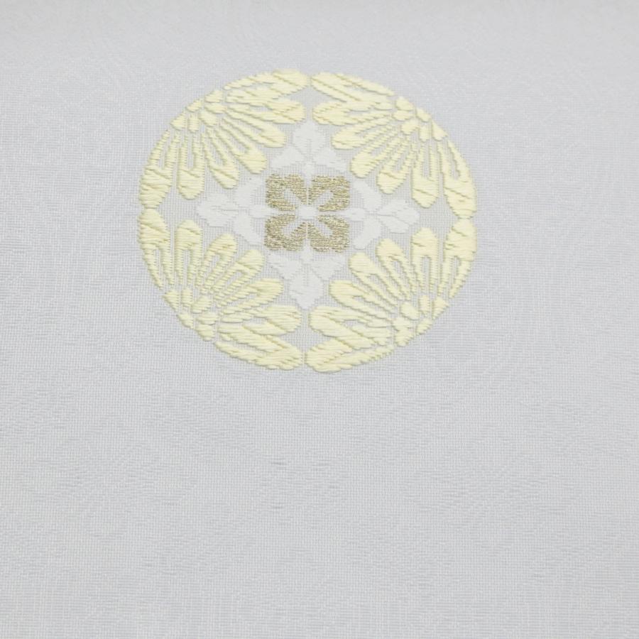 名古屋帯 薄灰 ライトグレー 七宝 花菱 丸紋 華紋 仕立て済 仕立て