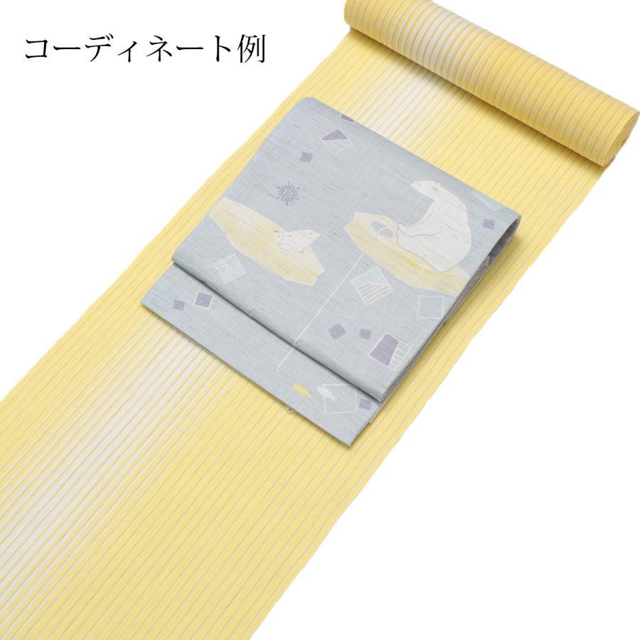 wakka 名古屋帯 京袋帯 夏帯 麻 お太鼓柄 新品 仕立て上がり 未使用 夏