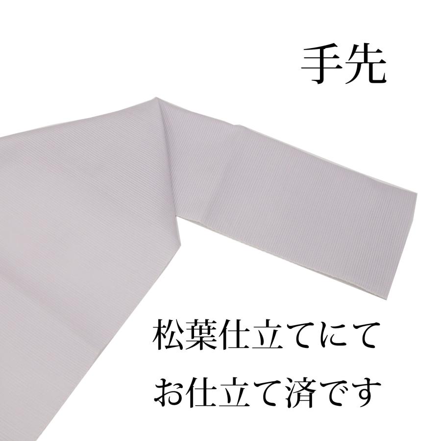 名古屋帯 正絹 夏 仕立て上がり 夏帯 絽 藤色 薄紫 露芝柄 新品 未使用 西陣織 八寸名古屋 お茶席 茶道 茶事 初釜 お茶 お稽古 着付け教室 練習_4