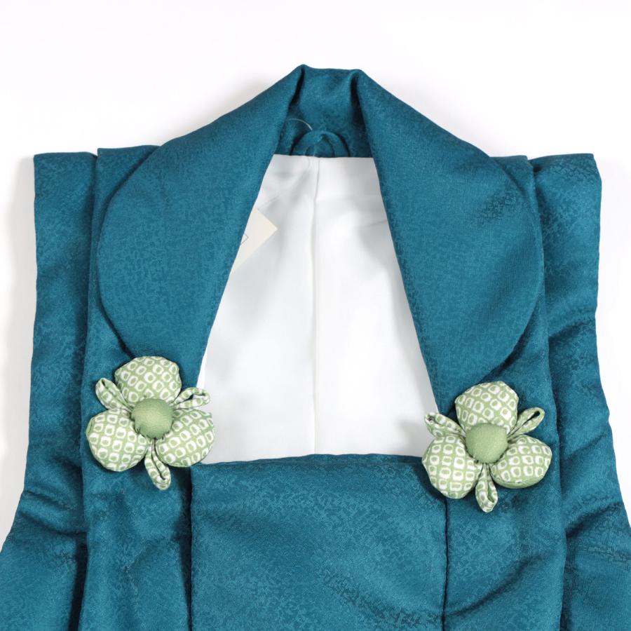 七五三3歳被布コート 【緑青鷹松七宝】男の子 七五三 3歳 男の子 被布 被布コート 単品 青緑 白 3才 鷹 タカ