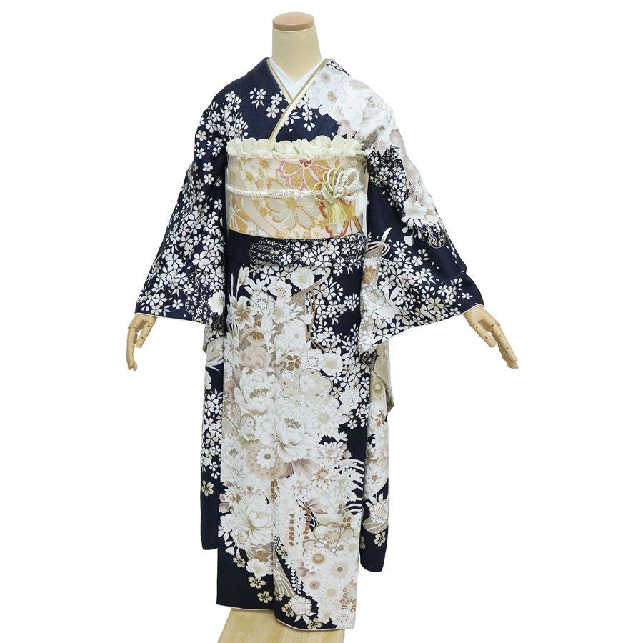 振袖 レンタル 成人式 1月 紺 濃紺 青 身長 二十歳の集い 晴れ着 着物