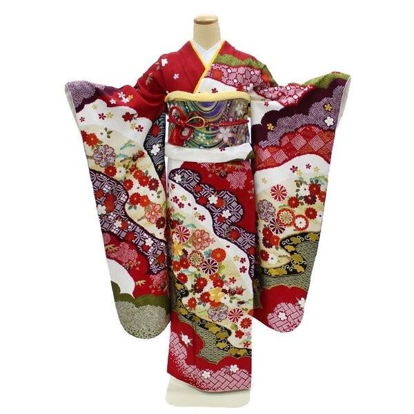振袖 レンタル 成人式 結婚式 安い ネット 高級 着物 格安 呉服屋 赤 白 道長取り 鹿の子 菊 Nr 173 Www Janasamachar Com