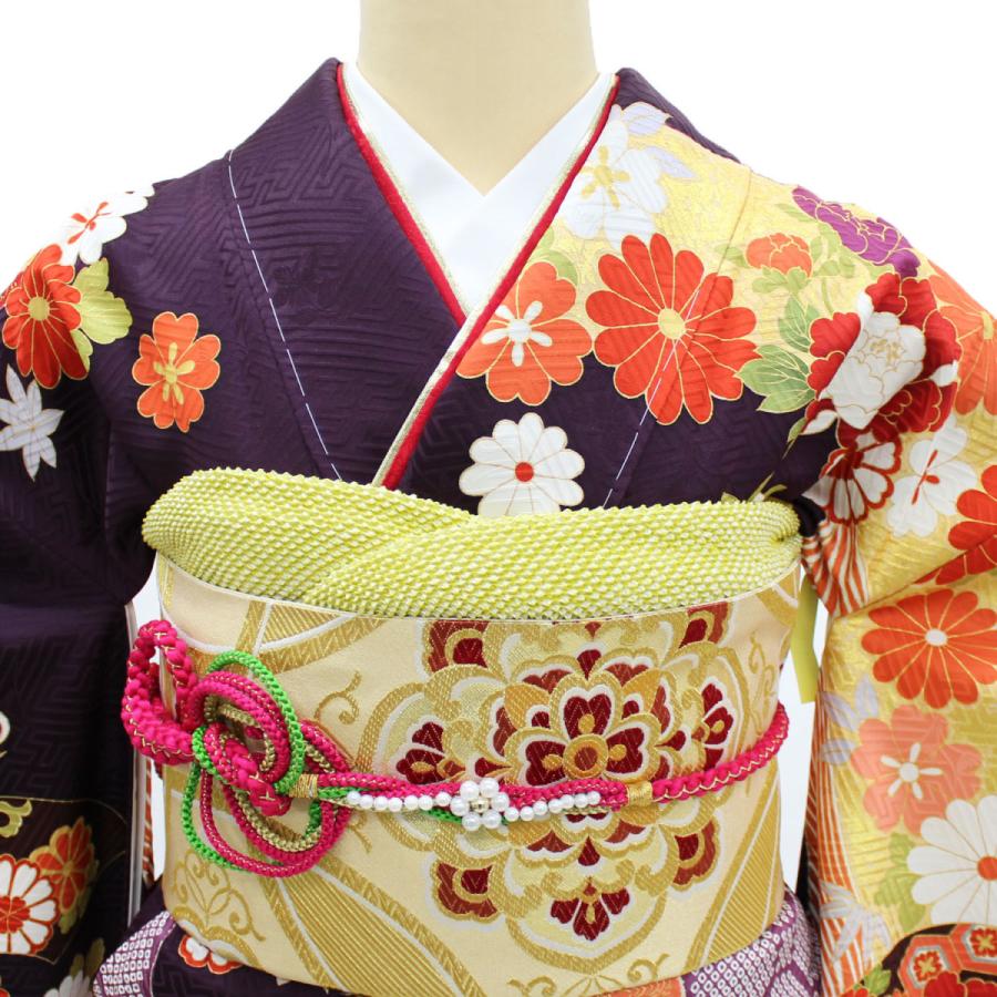 振袖 レンタル 成人式 1月 紫 身長 二十歳の集い 晴れ着 着物 フル