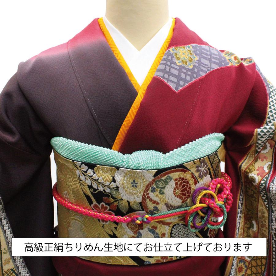 振袖 レンタル 成人式 1月 深い赤 身長 二十歳の集い 晴れ着 着物 フル 